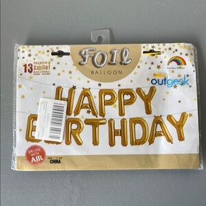 Gold Foil Happy Birthday Balloons